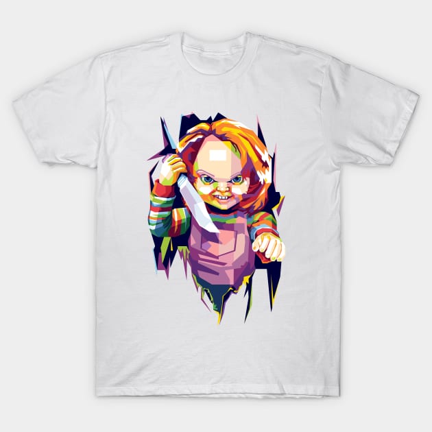 Chucky Doll Pop Art T-Shirt by wpapkoo